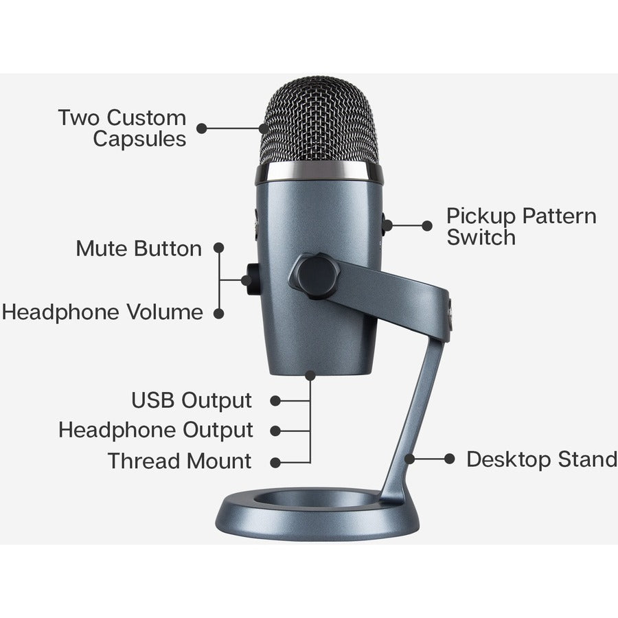 Logitech Yeti Nano USB Mic Shadow Gray
